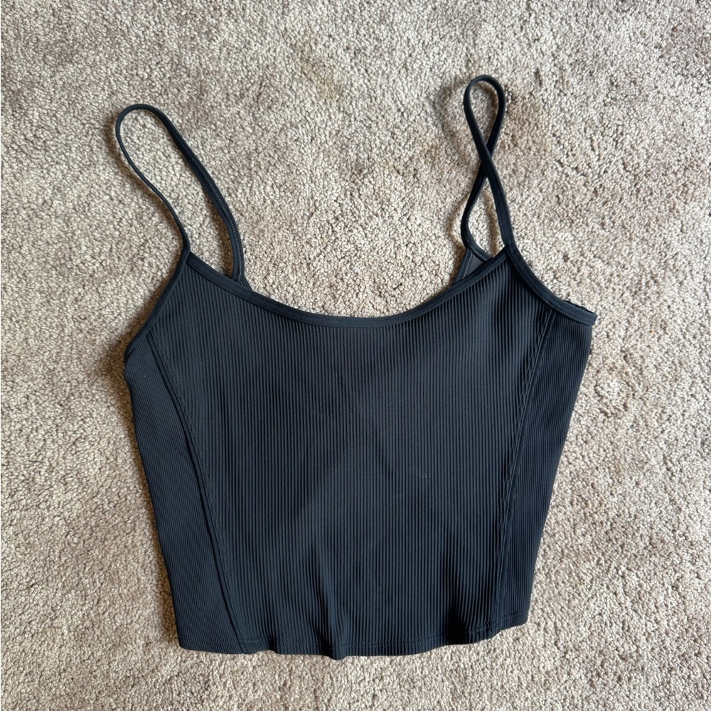 Lululemon Athletica Black Sleeveless Fitted Crop Camisole